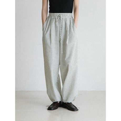 《予約販売》light check tuck pants/2colors_np1243