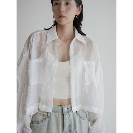 《予約販売》croped sheer daily shirt/3colors_nb0318