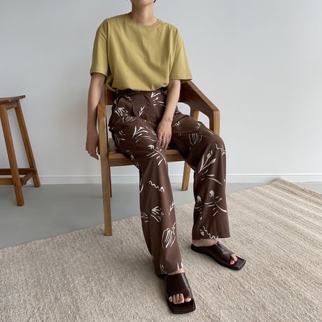 【nokcha original】nuance pattern pants/brown_np0420