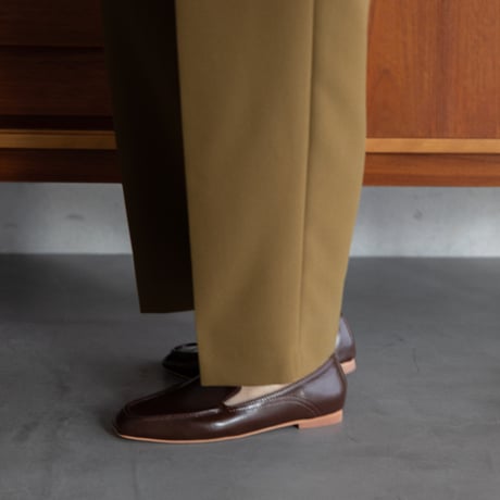 【nokcha original】tuck oval pants/khaki brown_np0537