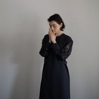 【nokcha original】sleeve dress/charcoal navy_nd0134