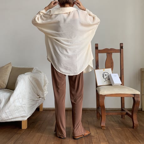 【nokcha original】material lady pants/brown_np0244