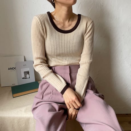 《予約販売》bi-color lib knit/2colors_nt0819