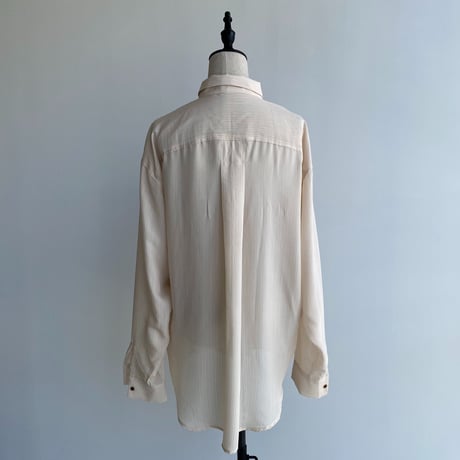 【nokcha original】pin stripe sheer over shirt/ivory_nt1044