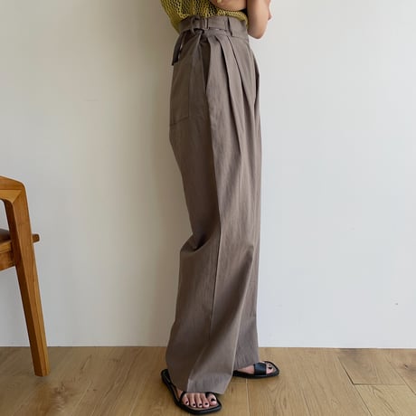 《予約販売》belt linen pants/2colors_np0622