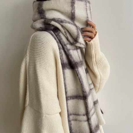 《予約販売》warm check muffler_na0477