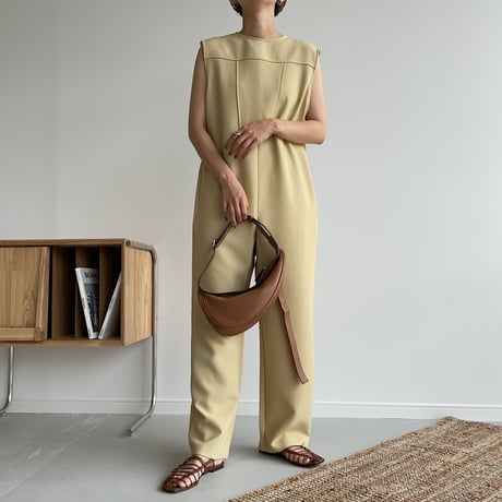 【nokcha original】quality lady jumpsuit/yellow beige_np0422