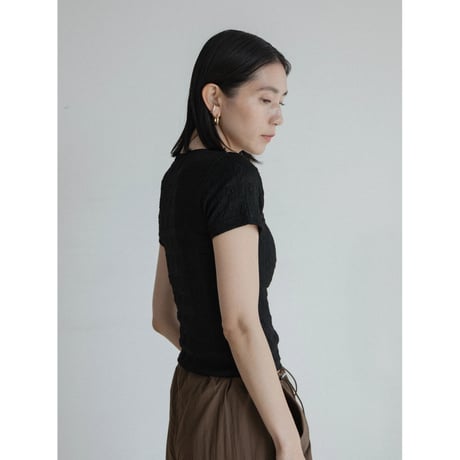 《予約販売》flower accent sheer tee/2colors_nt2318