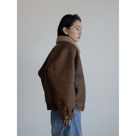 《予約販売》boa liner leather like jacket/2colors_no0411