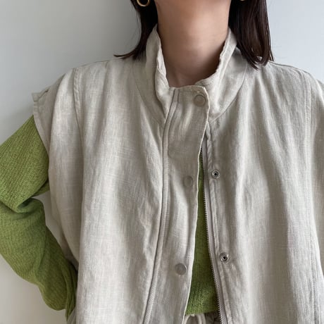 《予約販売》linen military vest_nt1333
