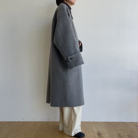 【nokcha original】HAND MADE oval coat/melange gray_no0305