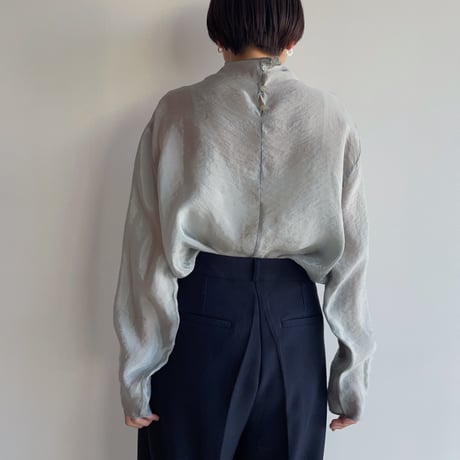 《予約販売》bottle neck sheer blouse/2colors_nb0214