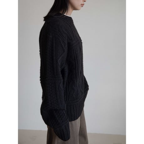 《予約販売》vintage like aran knit pullover/2colors_nt2197