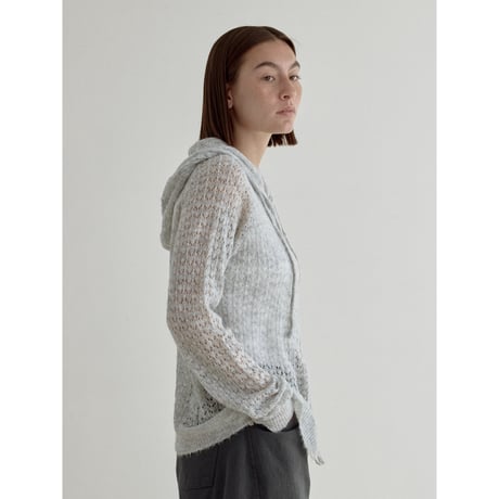 《予約販売》low gauge zip up knit hoodie/2colors_nt2545