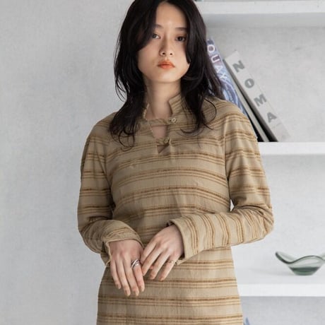 【nokcha original】jacquard lady dress/beige_nd0117