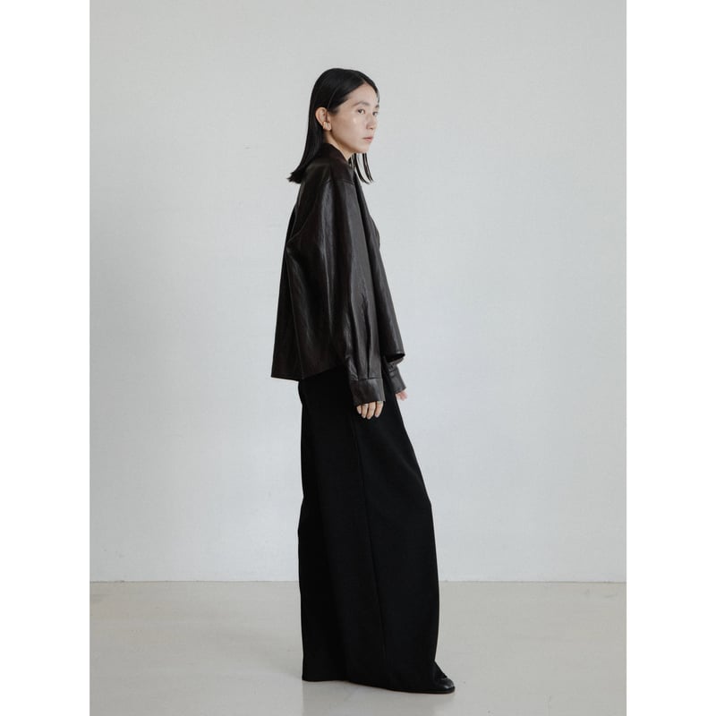 nokcha コート　ブラック 予約販売》leather like shirt/2colors_nb0340 | NOKCHA