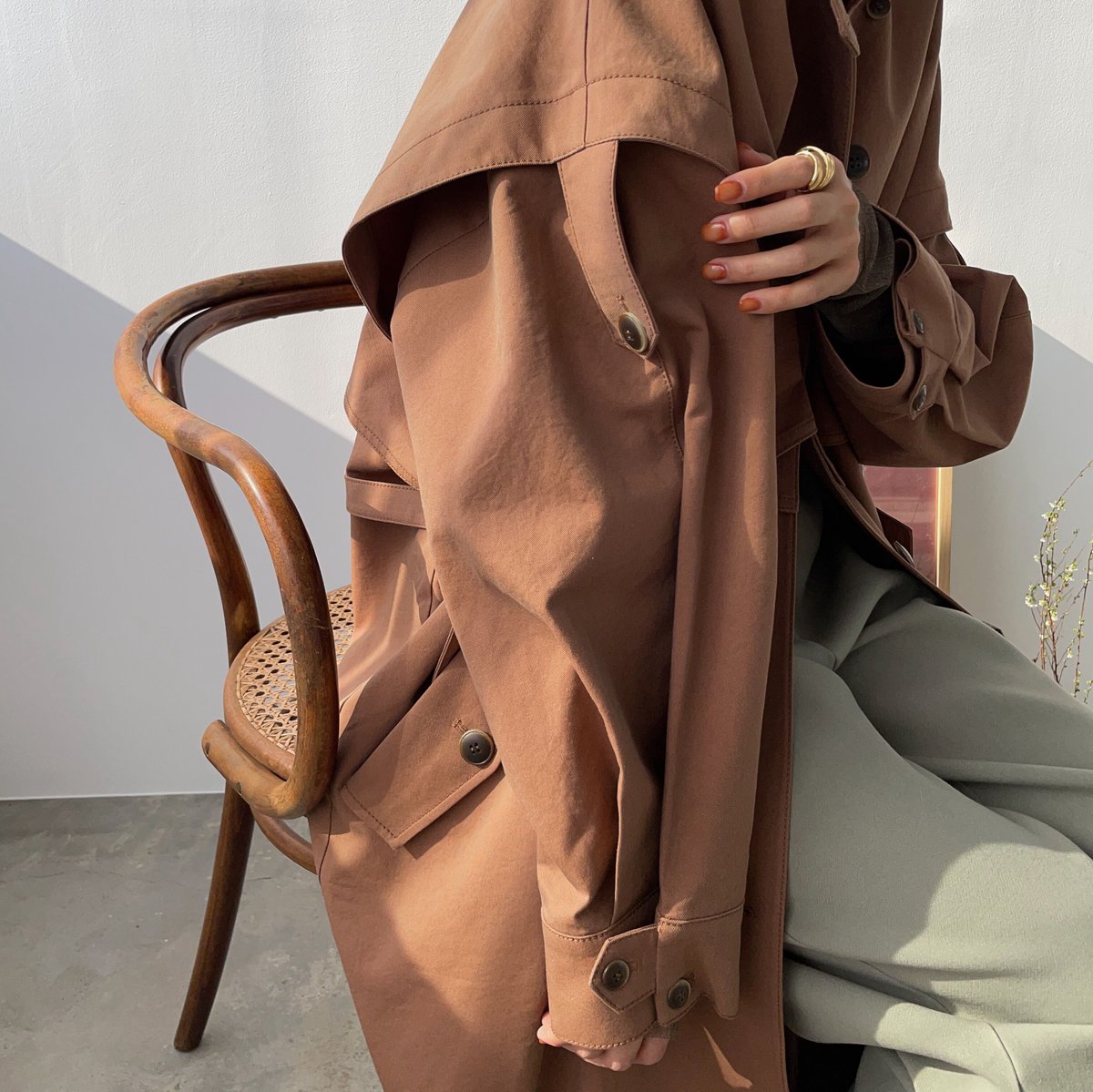 nokcha original】2way quality over trench coat/