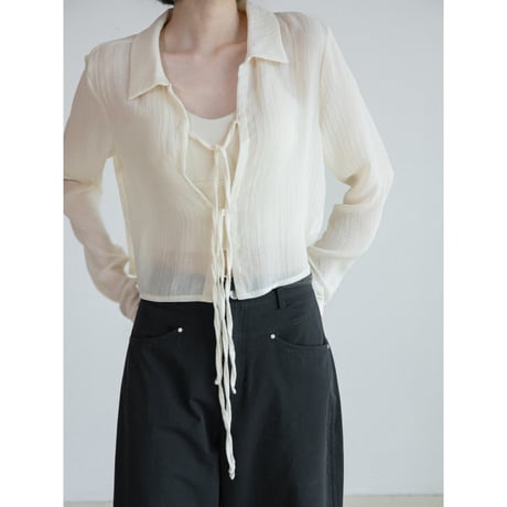 《予約販売》open sheer blouse/2colors_nb0390