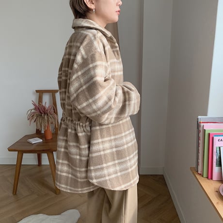 ✳︎予約販売✳︎wool blend check shirt jk_no0042