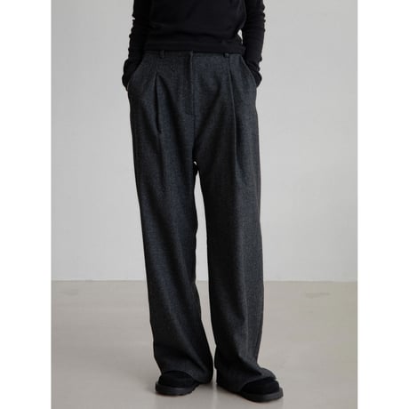 《予約販売》wool herringbone wide pants/2colors_np1057