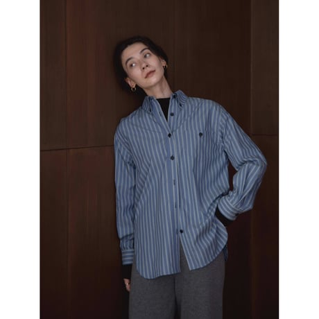 - AUTHENTIC series - button down mannish stripe shirt/2colors_an0021