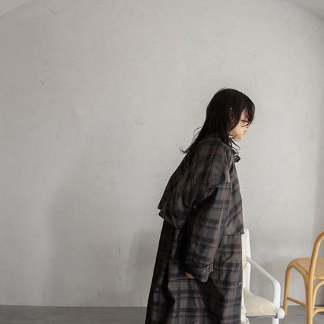 【nokcha original】quality over check coat_no0200