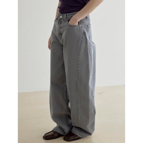 《予約販売》ashed oval black jeans_nj0185