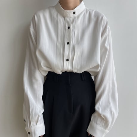 【nokcha original】accent tuck blouse/white_nb0203