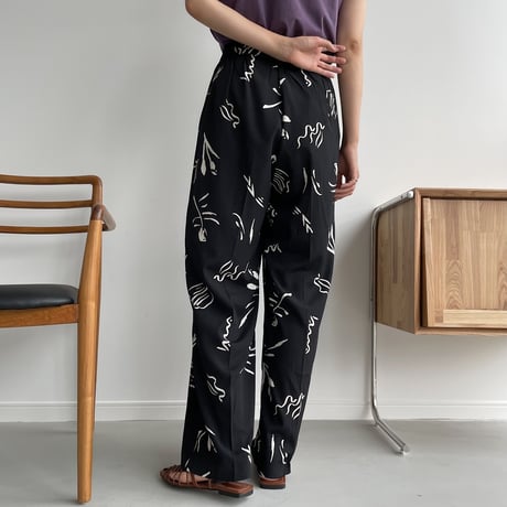 【nokcha original】nuance pattern pants/black_np0421