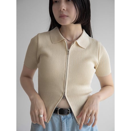 《予約販売》2way zip summer lib knit tops/2colors_nt2080