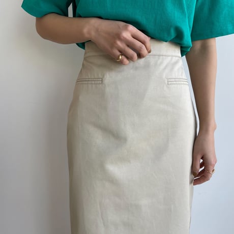 【nokcha original】twill long skirt/ivory_ns0063