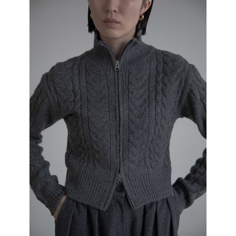 《予約販売》cable zip knit cardigan/2colors_no0394