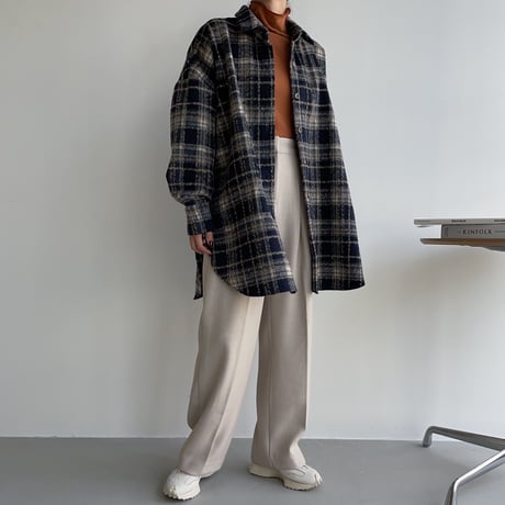 《予約販売》wool check shirt jacket_no0169