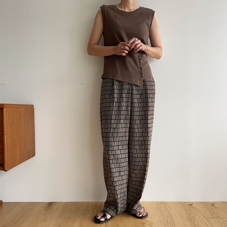 【nokcha original】block pattern pants_np0631