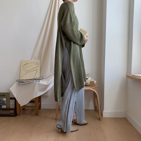 《予約販売》s/s slit knit/2colors_nt0328