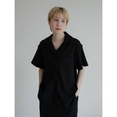 - AUTHENTIC series - vintage like linen shirt/black_an0039