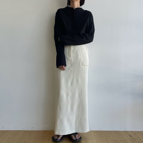 【nokcha original】material long skirt/2colors_ns0086