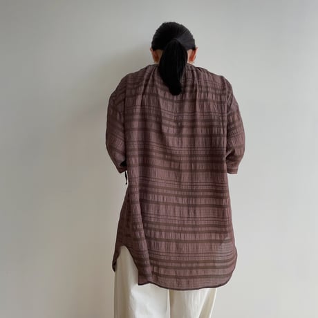 【nokcha original】mulch jacquard blouse/brown_nb0155
