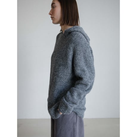 《予約販売》melange over knit hoodie/2colors(unisex)_nt2482