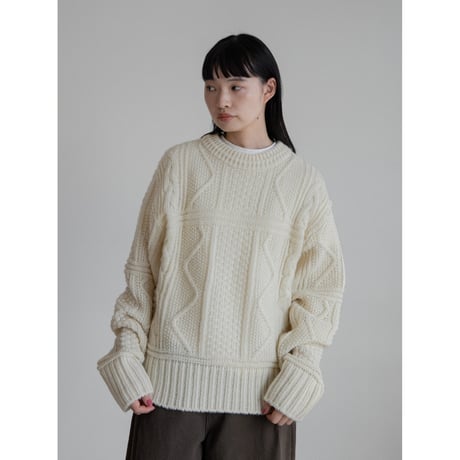 《予約販売》vintage like aran knit pullover/2colors_nt2197