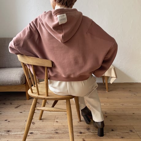 【nokcha original】label hood pullover/dark pink_nt0735