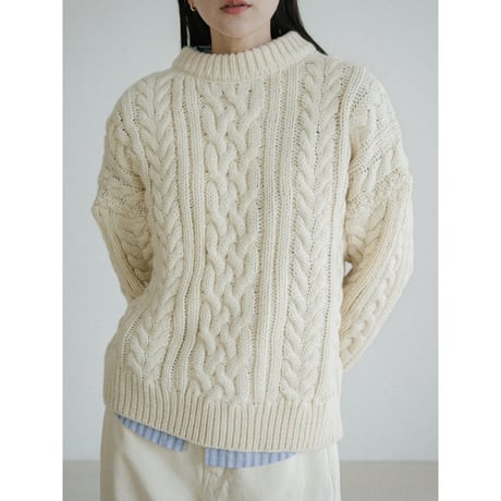 《予約販売》mannish cable knit pullover/2colors_nt2433