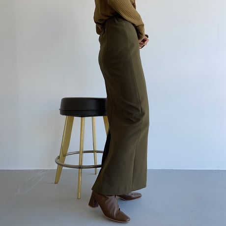 【nokcha original】stitch long skirt/khaki_ns0060
