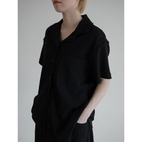 - AUTHENTIC series - vintage like linen shirt/black_an0039
