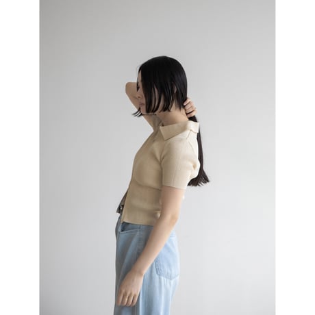 《予約販売》2way zip summer lib knit tops/2colors_nt2080