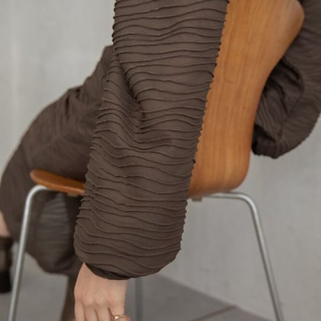 【nokcha original】volume long dress/brown_nd0119