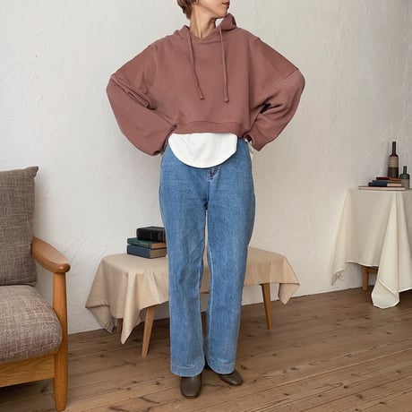 【nokcha original】label hood pullover/dark pink_nt0735