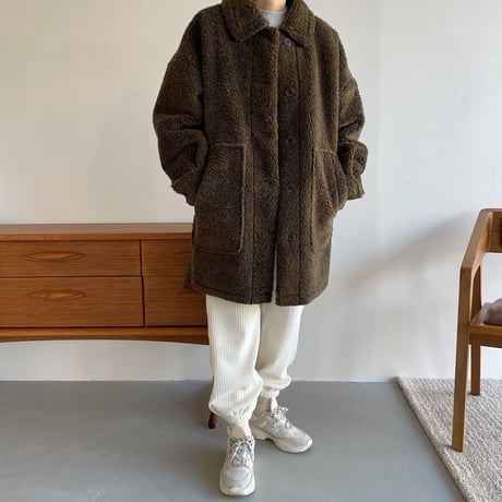 【nokcha original】boa mouton jacket/khaki_no0187