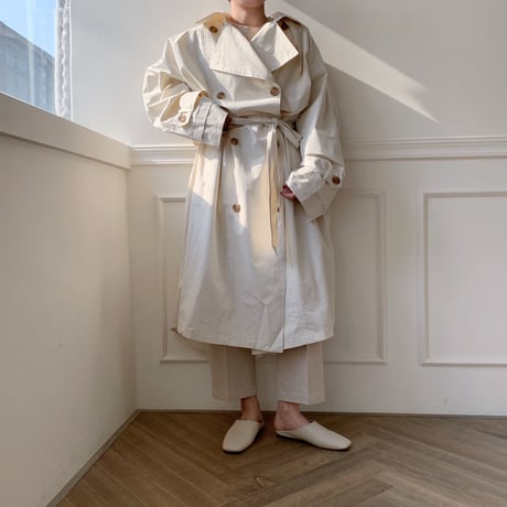 【NOKCHA  original】over trench coat /ivory_no0005