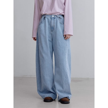 《予約販売》waist mark stripe jeans_nj0176
